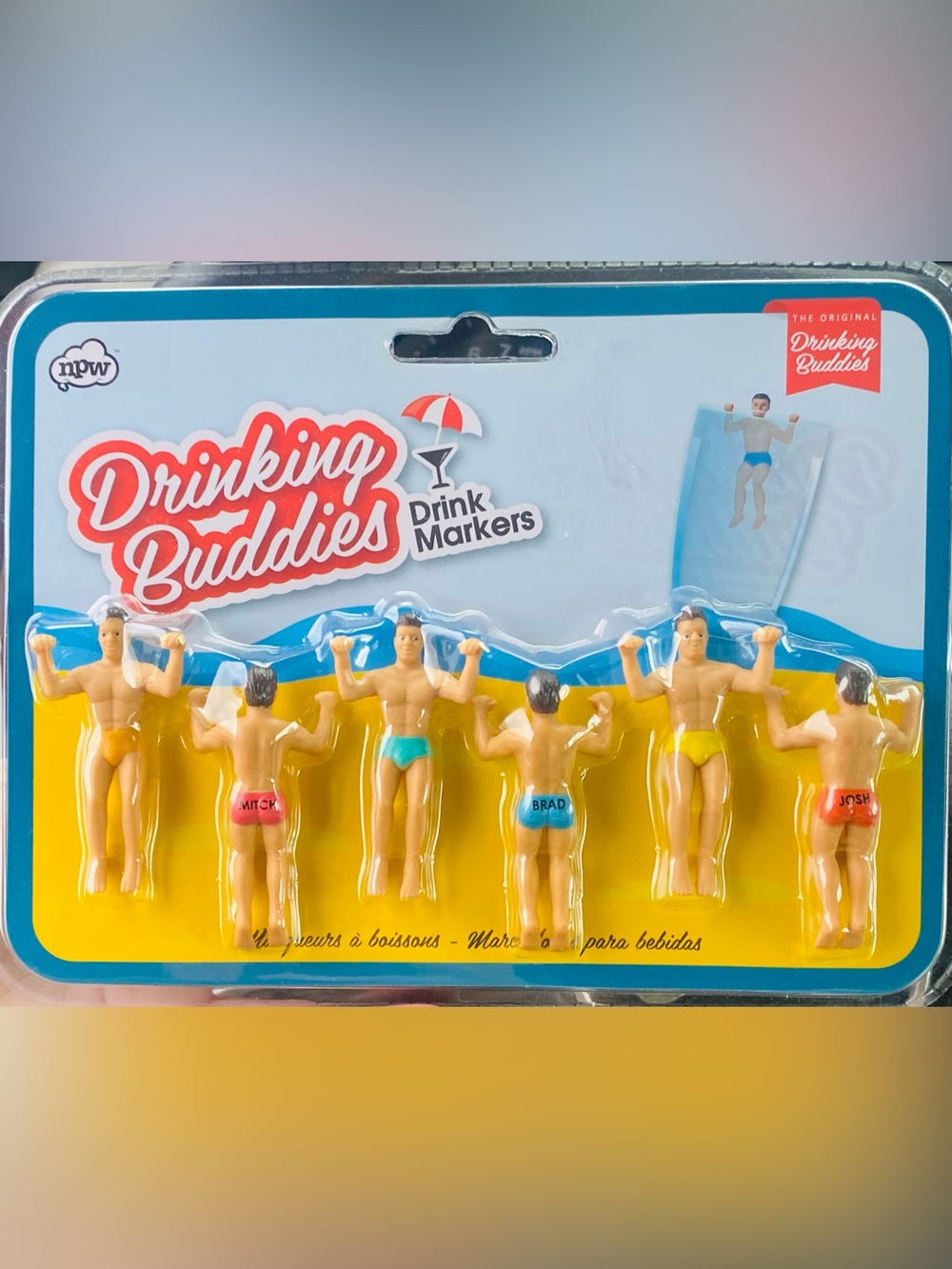 The Original Drinking Buddies Drink Markers - Multicolor Set Chad Brad Mitch